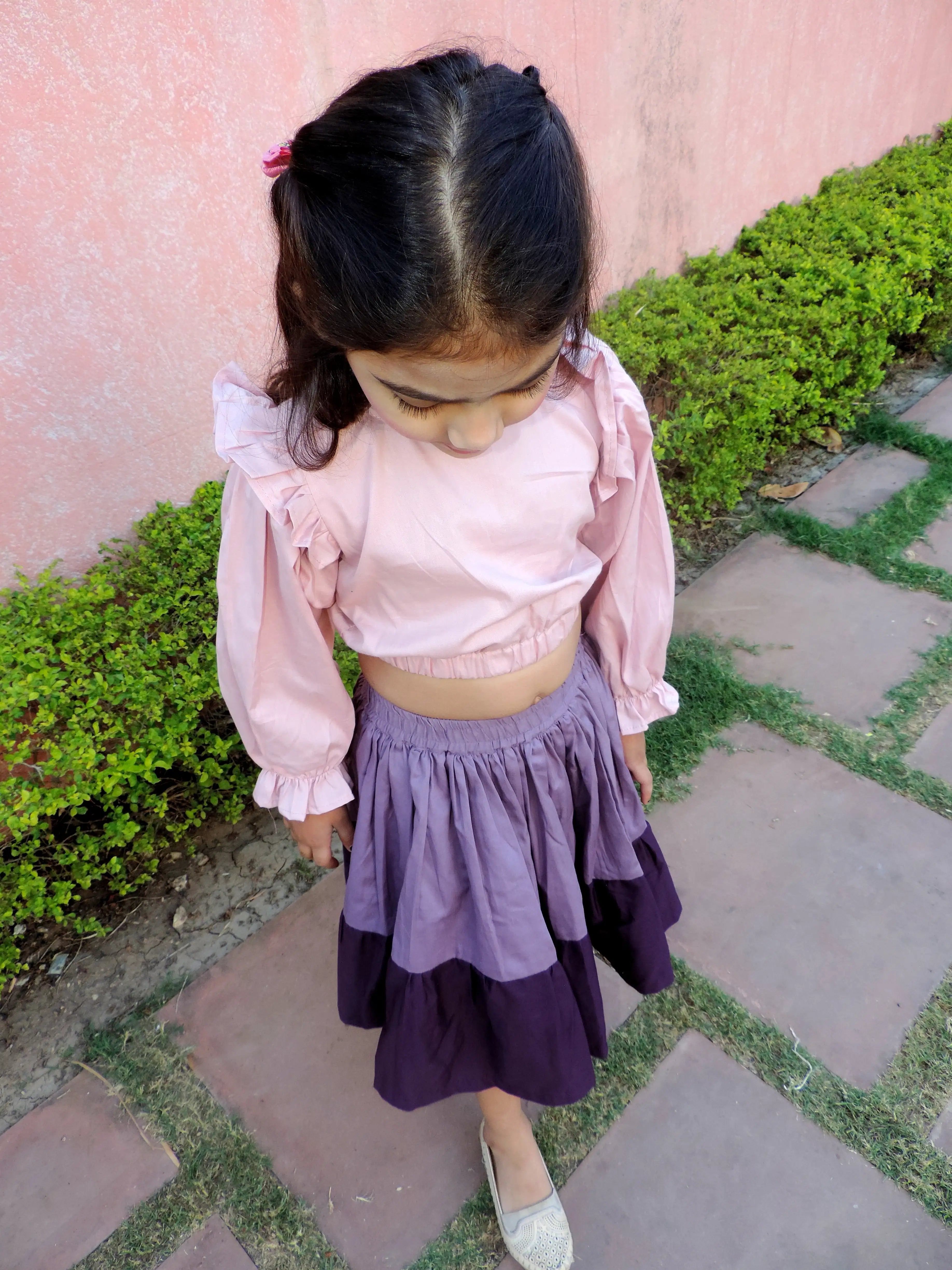 Crop Top With Two Layer Skirt Pair