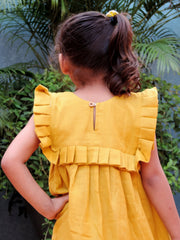 Pleated Frock - Mustard Yellow