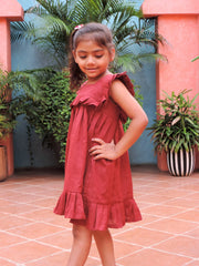 Pleated Frock - Chestnut Brown