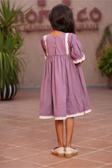 Puff Half Sleeve Frock With Handwork