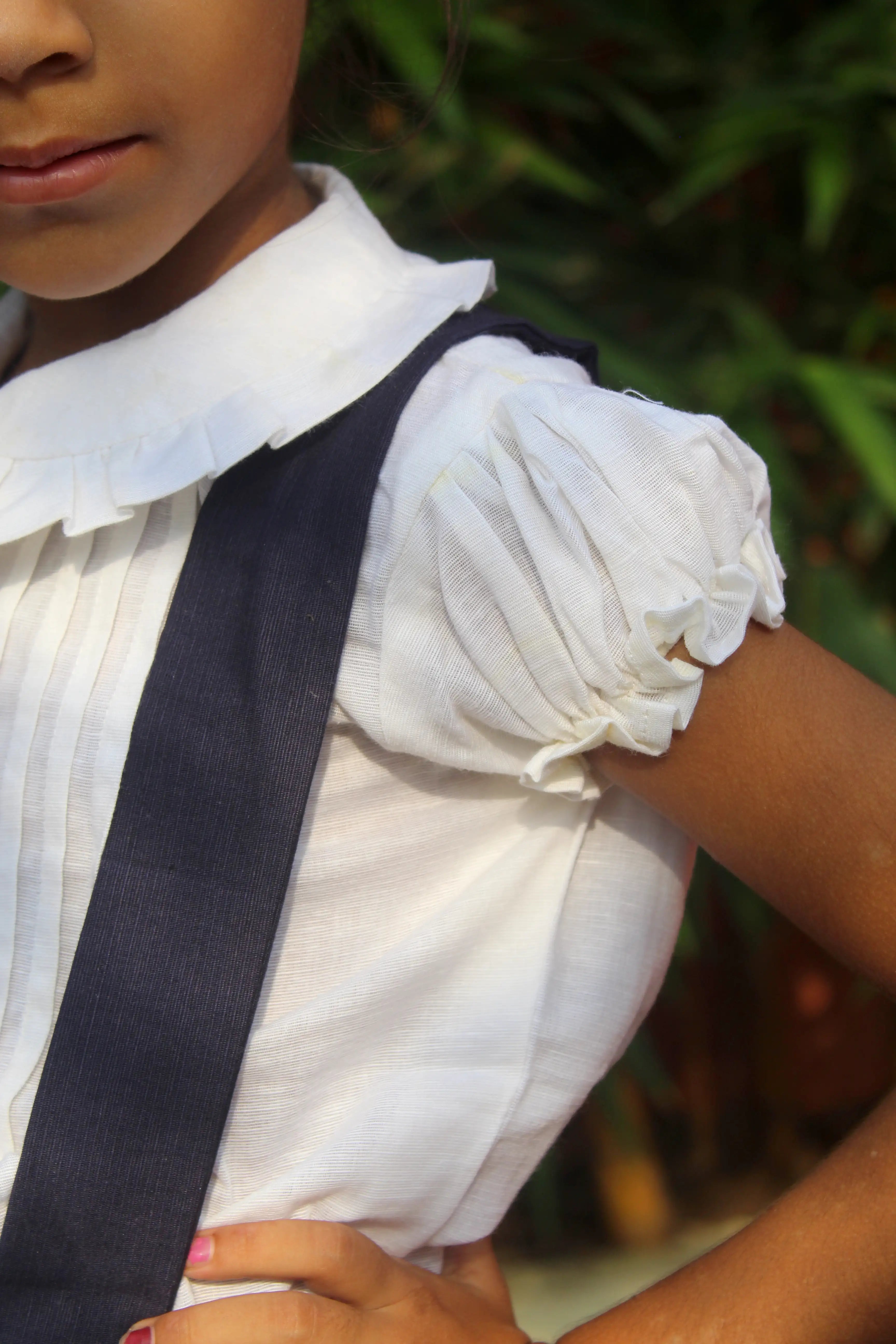 Linen Suspender Skirt With Shirt Pair