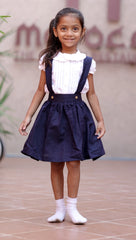 Linen Suspender Skirt With Shirt Pair